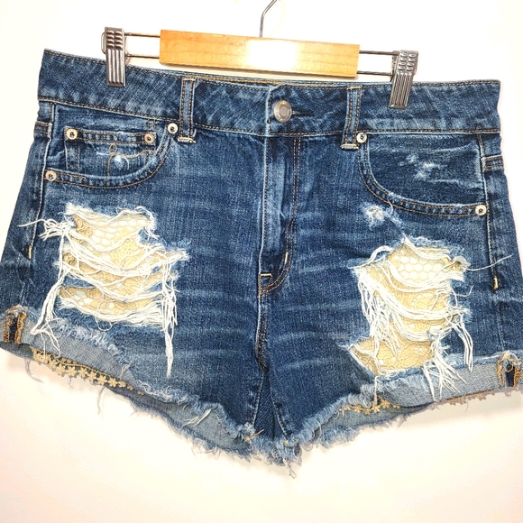 American Eagle High Rise Festival Jean Shorts